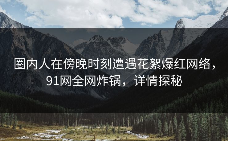 圈内人在傍晚时刻遭遇花絮爆红网络，91网全网炸锅，详情探秘